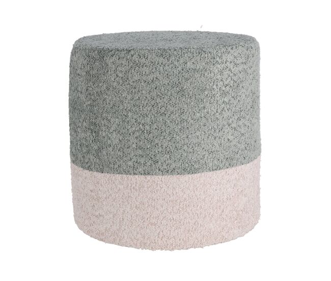 Well home taburete 'boucle' ø35cm beige con azul