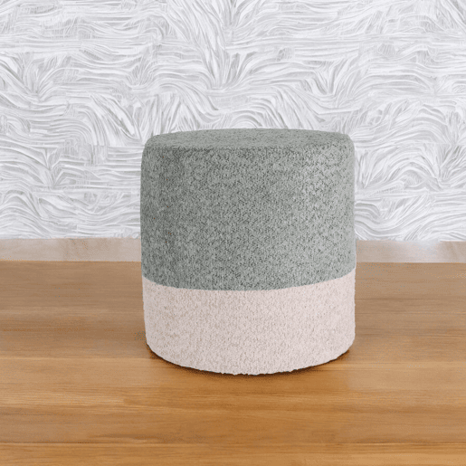 Banco Well Home 'Boucle' Ø35cm bege com azul