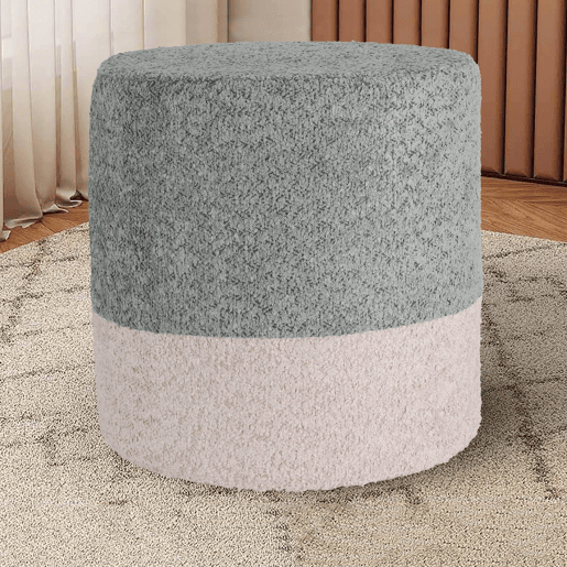 Banco Well Home 'Boucle' Ø35cm bege com azul