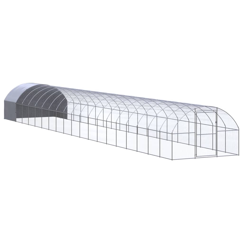 Vidaxl gallinero de exterior de acero galvanizado 3x20x2 m