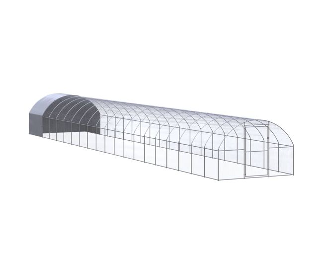 Vidaxl gallinero de exterior de acero galvanizado 3x20x2 m