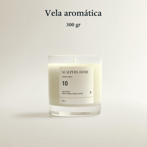 Vela Perfumada 300gr Aroma Leve Pêssego Scalpers
