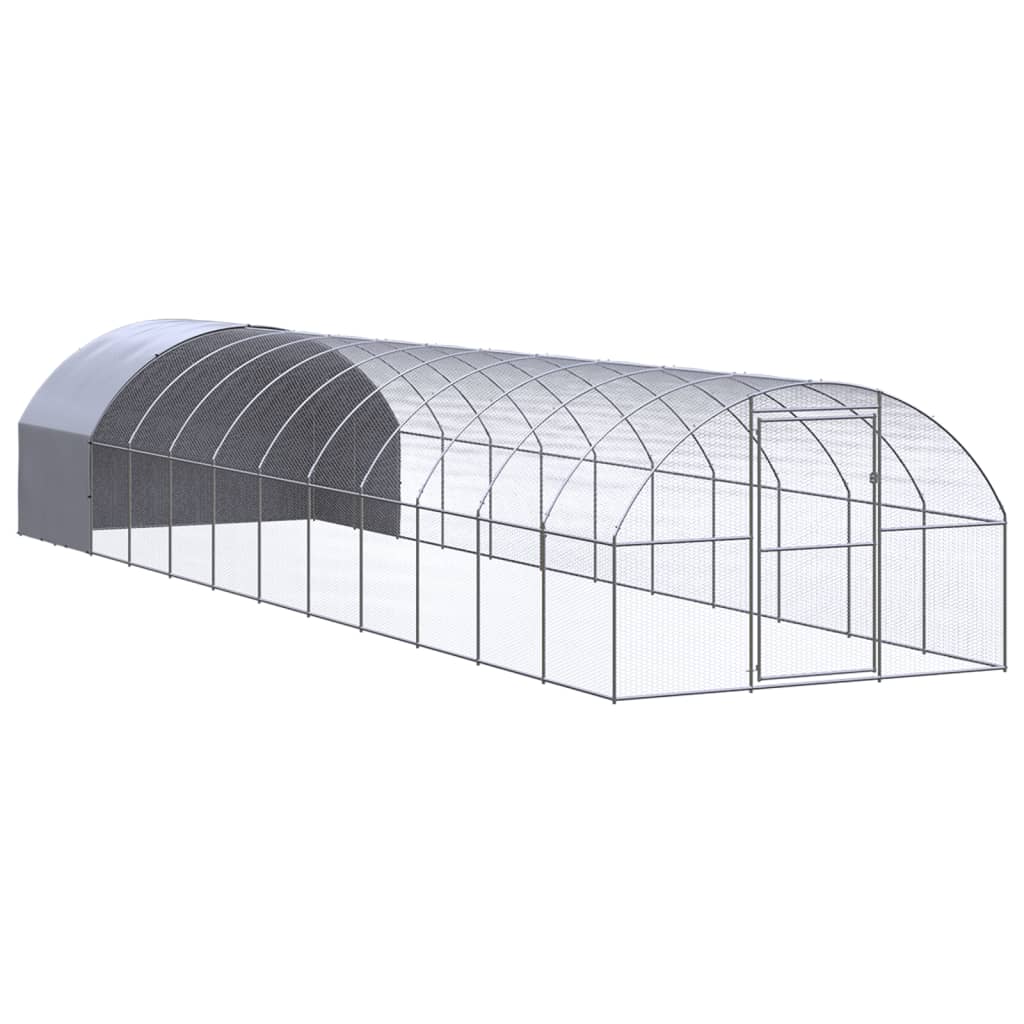 Vidaxl gallinero de exterior de acero galvanizado 3x12x2 m