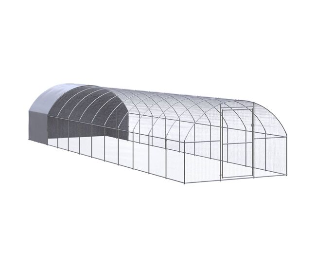 Vidaxl gallinero de exterior de acero galvanizado 3x12x2 m