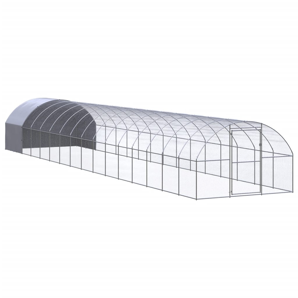 Vidaxl gallinero de exterior de acero galvanizado 3x16x2 m