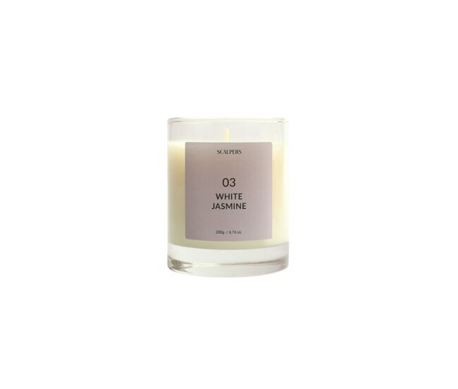 Vela aromática 200gr aroma jazmín blanco scalpers