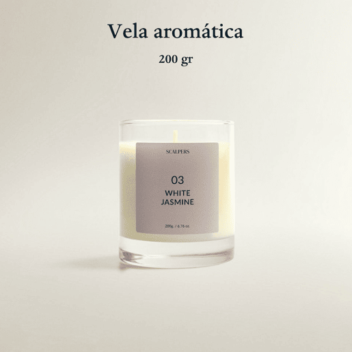 Vela Perfumada 200gr Aroma Jasmim Branco Scalpers