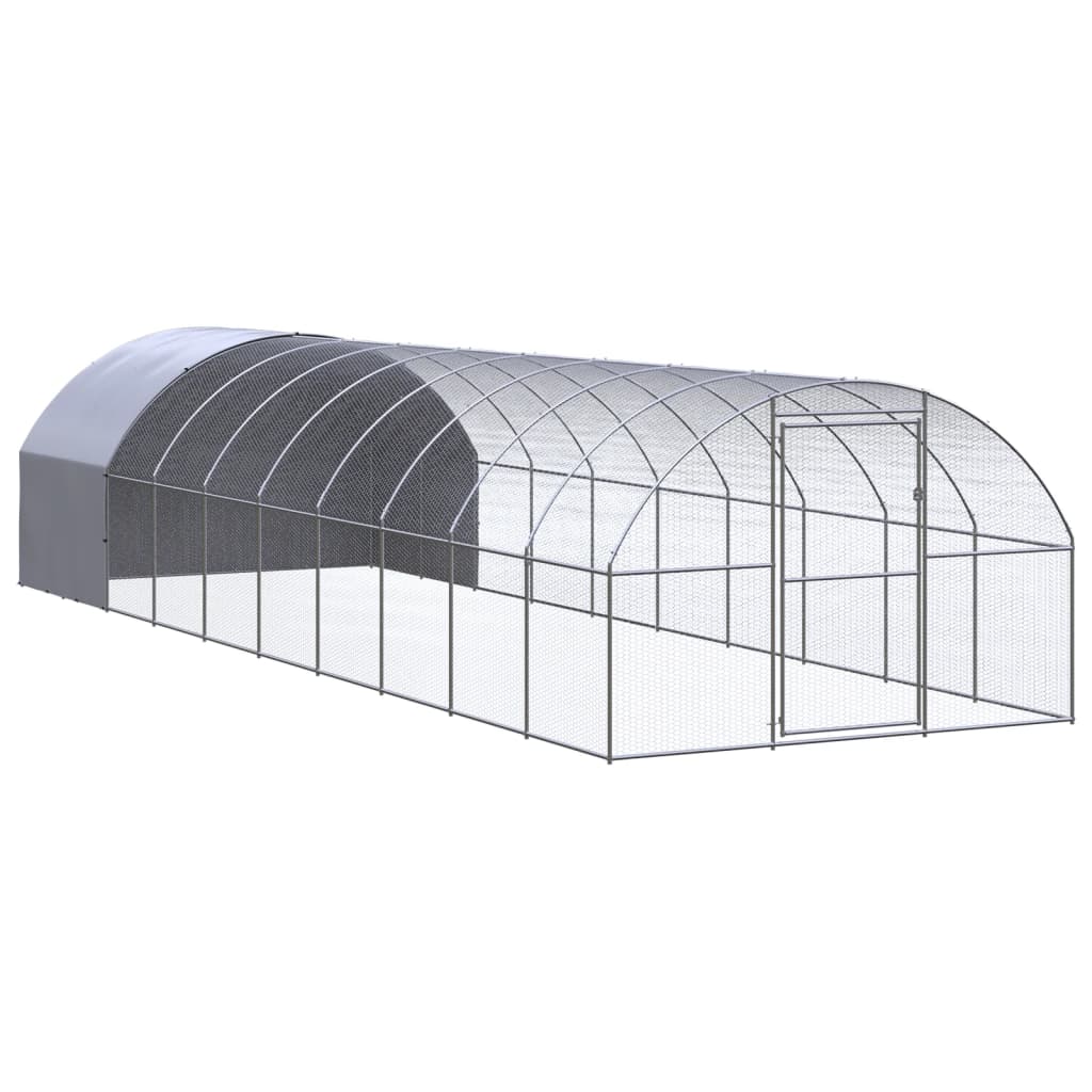Vidaxl gallinero de exterior de acero galvanizado 3x10x2 m