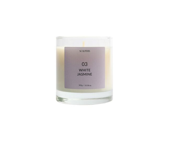 Vela aromática 300gr aroma jazmín blanco scalpers