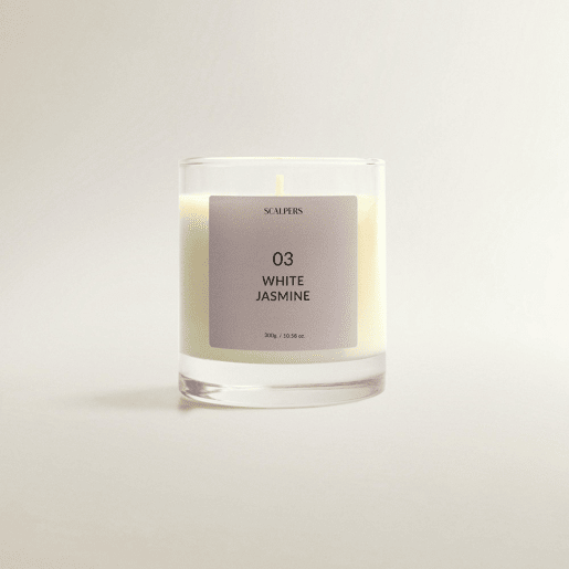 Vela Perfumada 300gr Aroma Jasmim Branco Scalpers