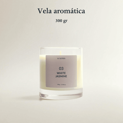 Vela Perfumada 300gr Aroma Jasmim Branco Scalpers