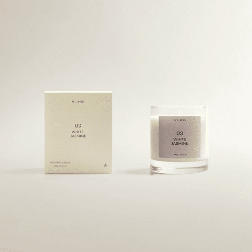 Vela Perfumada 300gr Aroma Jasmim Branco Scalpers