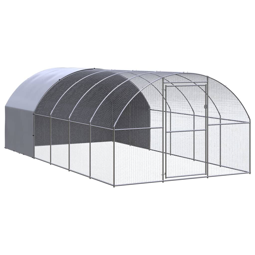 Vidaxl gallinero de exterior de acero galvanizado 3x6x2 m