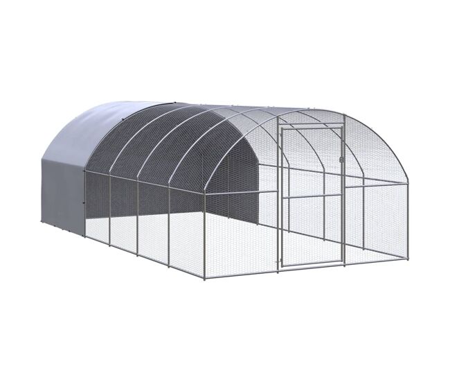 Vidaxl gallinero de exterior de acero galvanizado 3x6x2 m
