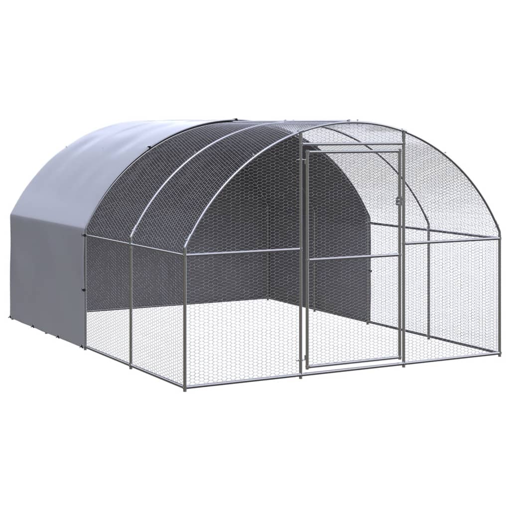 Vidaxl gallinero de exterior de acero galvanizado 3x4x2 m