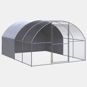 vidaXL Galinheiro de exterior 3x4x2 m aço galvanizado