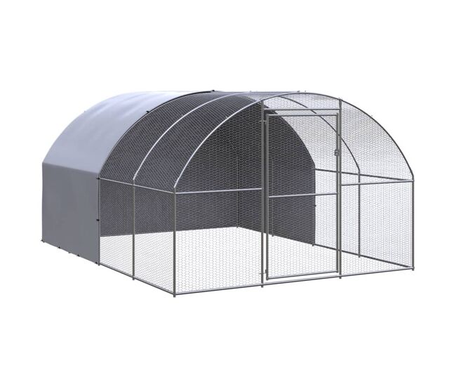 Vidaxl gallinero de exterior de acero galvanizado 3x4x2 m