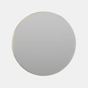 Espelho redondo Well Home Ø55cm com moldura de metal dourado e 2 ganchos