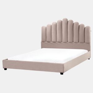 Cama Veludo VINCENNES 160 x 200 cm Taupe