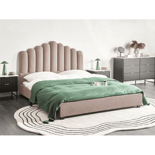 Cama Veludo VINCENNES 160 x 200 cm Taupe