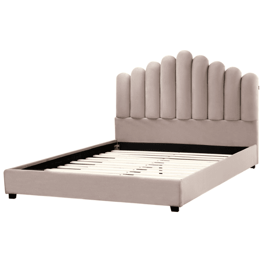 Cama Veludo VINCENNES 160 x 200 cm Taupe