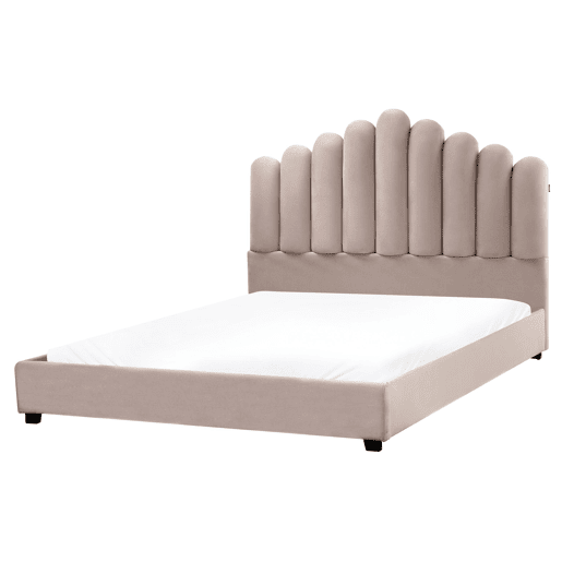 Cama de água Veludo VINCENNES 160 x 200 cm Taupe