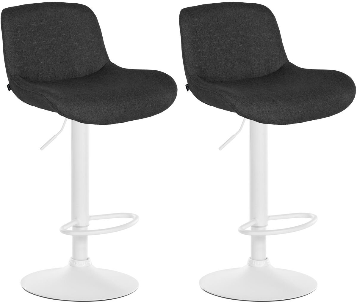 Lote de 2 taburetes de bar solon blanco tela negro 50x50x85 cm