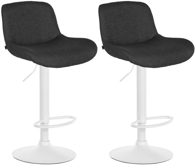 Lote de 2 taburetes de bar solon blanco tela negro 50x50x85 cm