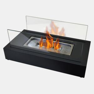 Lareira de etanol de mesa com duas telas de vidro temperado