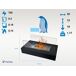 Chimenea de etanol de sobremesa con dos pantallas de cristal templado Chimenea de etanol de sobremesa con dos pantallas de cristal templado Negro
