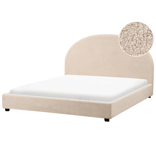 Cama de água Bouclé VAUCLUSE 160 x 200 cm Creme
