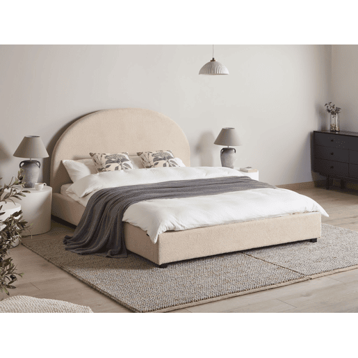 Cama de água Bouclé VAUCLUSE 160 x 200 cm Creme