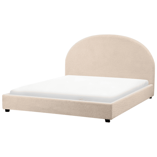Cama de água Bouclé VAUCLUSE 160 x 200 cm Creme