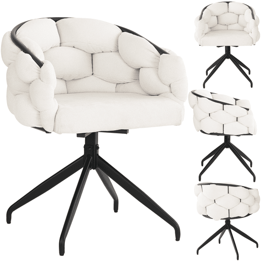 Conjunto de 4 cadeiras giratórias em veludo - Estilo moderno - Bege