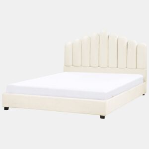 Cama de água Veludo VINCENNES 180 x 200 cm Branco creme