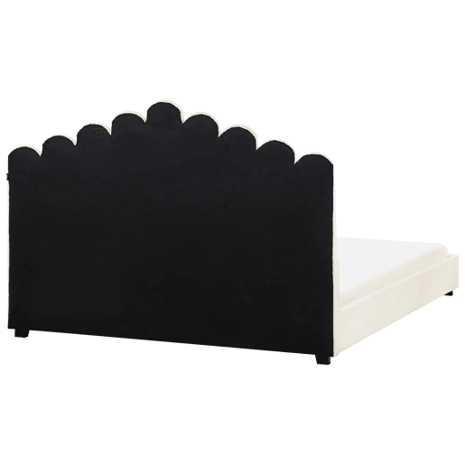Cama de água Veludo VINCENNES 180 x 200 cm Branco creme
