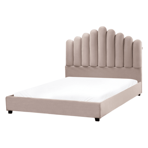 Cama Veludo VINCENNES 140 x 200 cm Taupe
