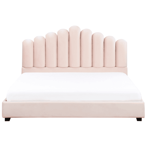 Cama Veludo VINCENNES 180 x 200 cm Rosa pastel