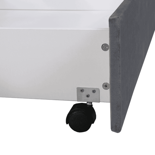 Cama 140x200cm com 2 gavetas - estofo em veludo - estilo moderno - Cinzento