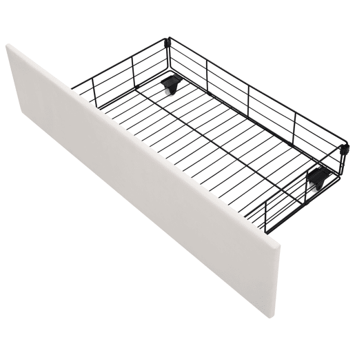 Cama estofada em veludo com gavetas 160x200cm - com carregamento sem fios e estrado de ripas - Bege