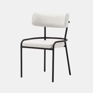 Cadeira Well Home Beige 'Pole' - design minimalista - Ideal para espaços modernos e sofisticados - 55x60x95cm