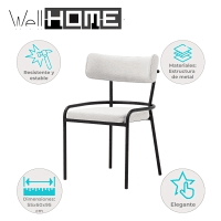 Cadeira Well Home Beige 'Pole' - design minimalista - Ideal para espaços modernos e sofisticados - 55x60x95cm