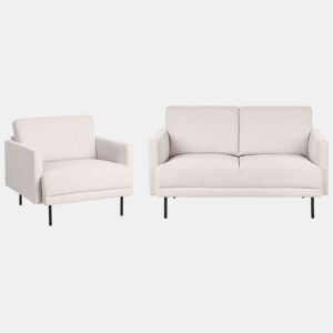 Conjunto de sala de estar BREDA Tecido Creme claro 2 lugares