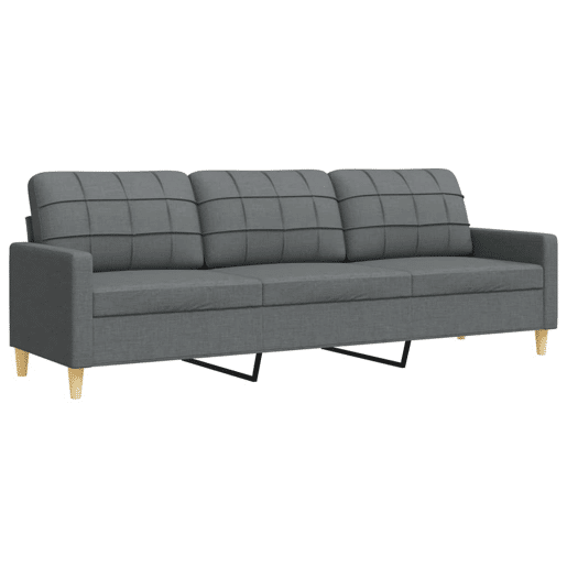 vidaXL 3 pcs conjunto de sofás tecido cinzento-escuro