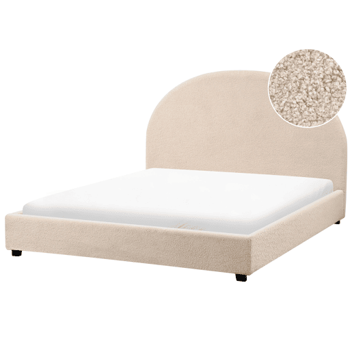 Cama Bouclé VAUCLUSE 140 x 200 cm Creme Cama Bouclé VAUCLUSE 140 x 200 cm Creme