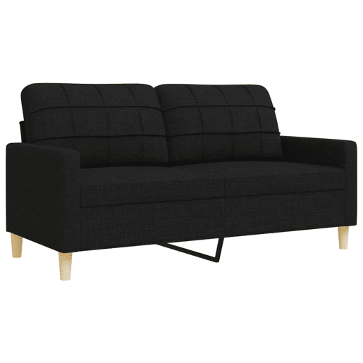 vidaXL 3 pcs conjunto de sofás tecido preto