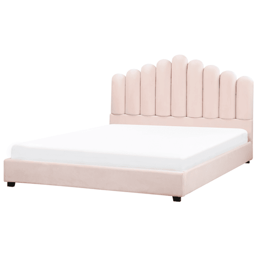 Cama de água Veludo VINCENNES 180 x 200 cm Rosa pastel