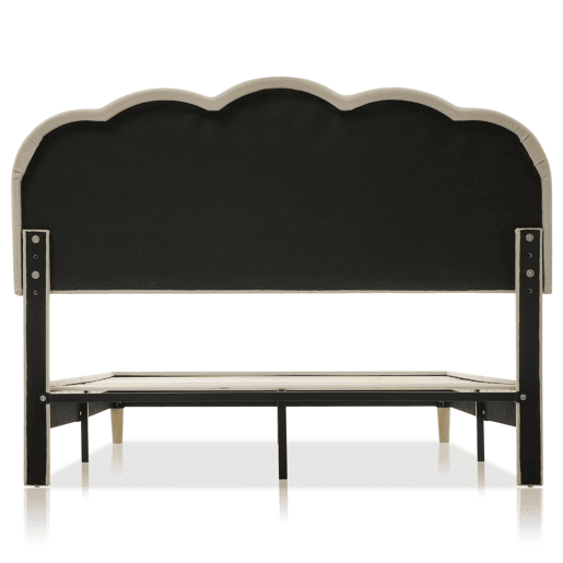 Cama estofada em linho 140x200 - com LED e estrado - Bege