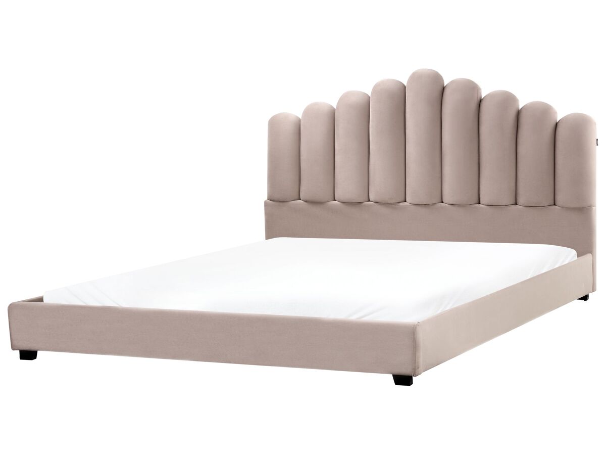 Beliani Cama Terciopelo VINCENNES 185x213 Gris