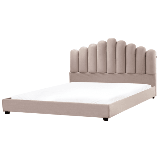 Cama Veludo VINCENNES 180 x 200 cm Taupe